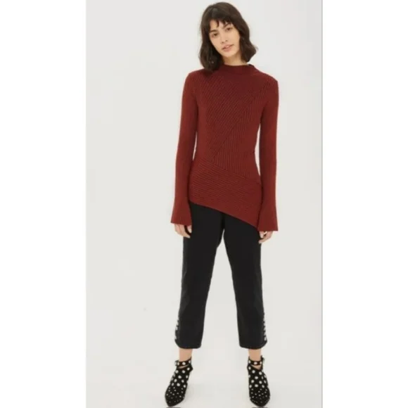 NWT TOPSHOP Asymmetrical Ribbed Sweater - Picture 2 of 15